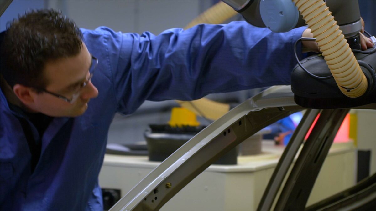 Ford worker in factory